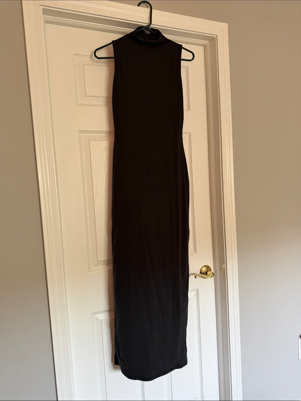 SKIMS Black High-Neck Sleeveless Maxi Dress